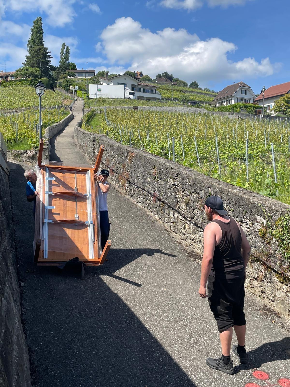 Déménagement dans les vignes de Lavaux